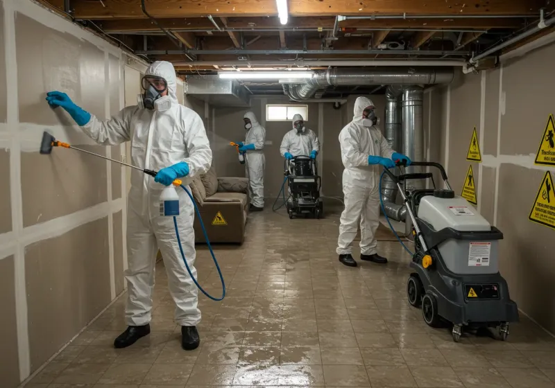 Basement Moisture Removal and Structural Drying process in Coos County, OR